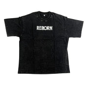 Live In Faith REBORN Faded T-Shirt in charcoal grey cotton with a relaxed fit and minimalist logo.