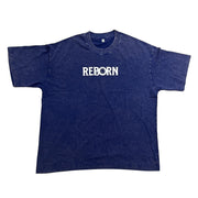 Live In Faith REBORN FADED T-SHIRT in navy blue cotton with a faded wash and minimalist logo on the chest.